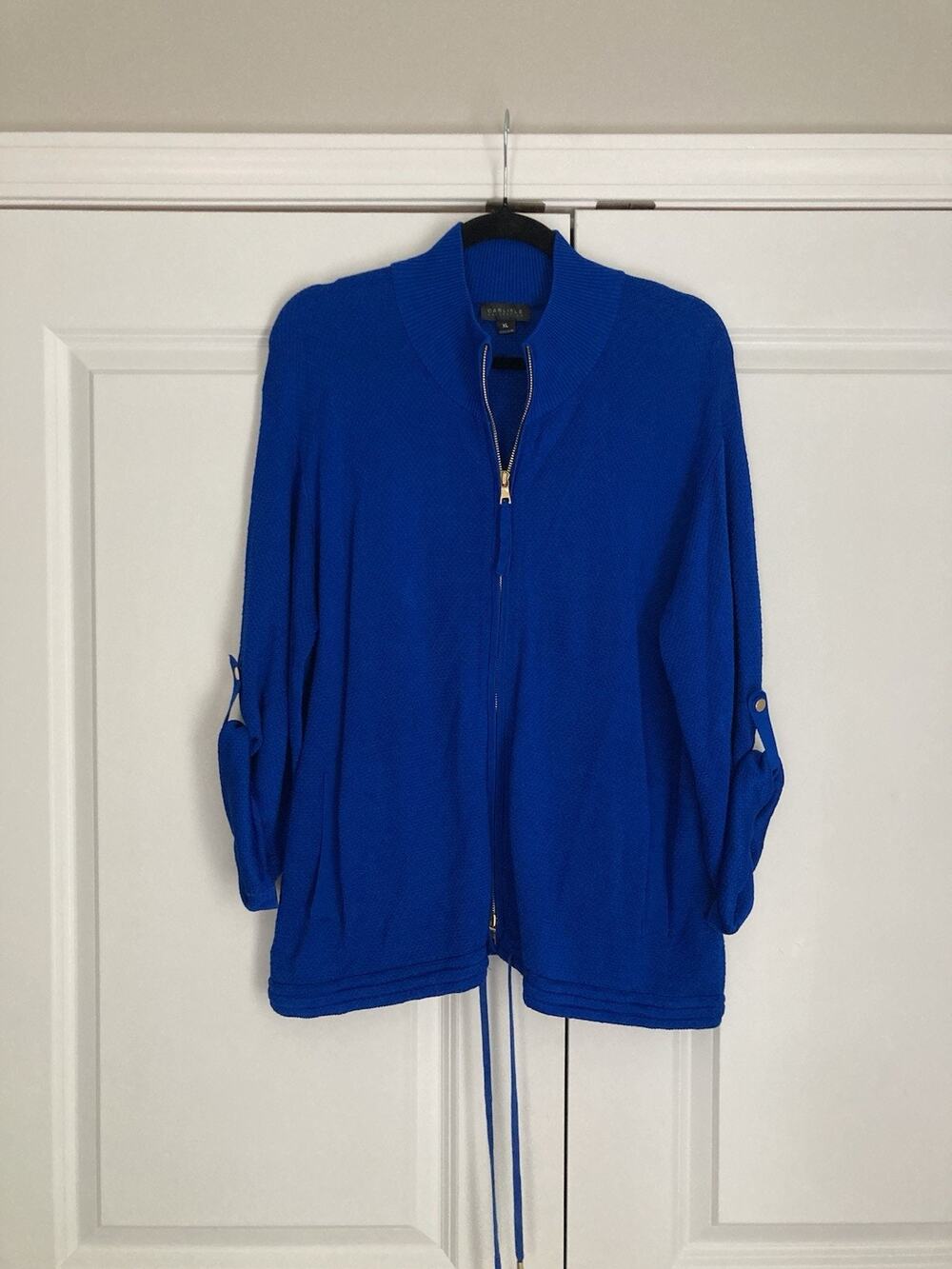 Carlisle Women's Knit Sweater Royal Blue Jacket Casual Luxury Wear Size XL
